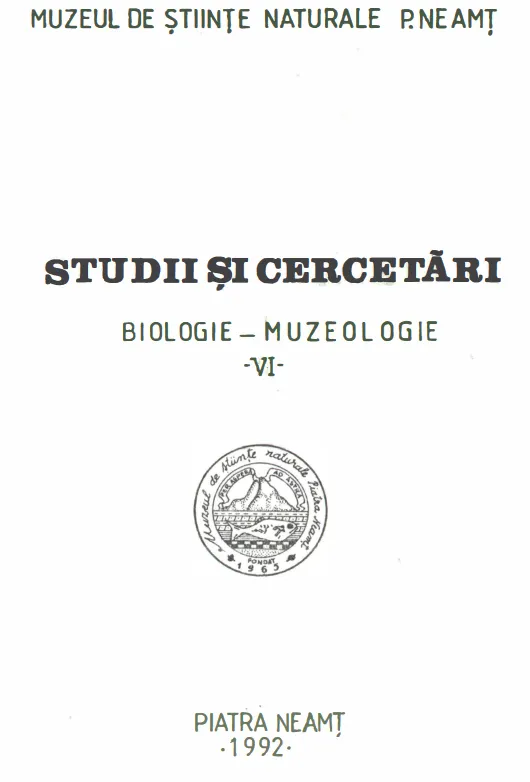 Studii și Cercetări Biologie Muzeologie VI – 1992